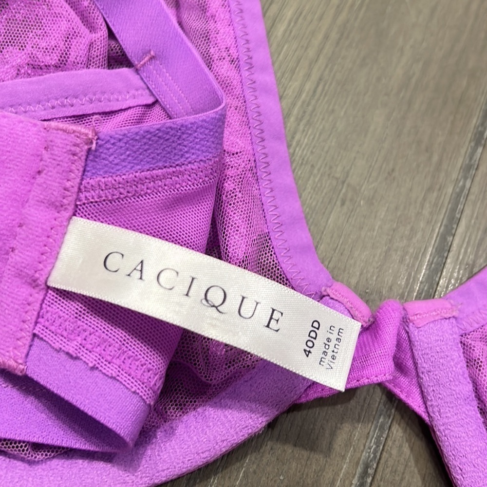 Cacique Lace Underwire Bra in Vibrant Purple - Picture 9 of 11
